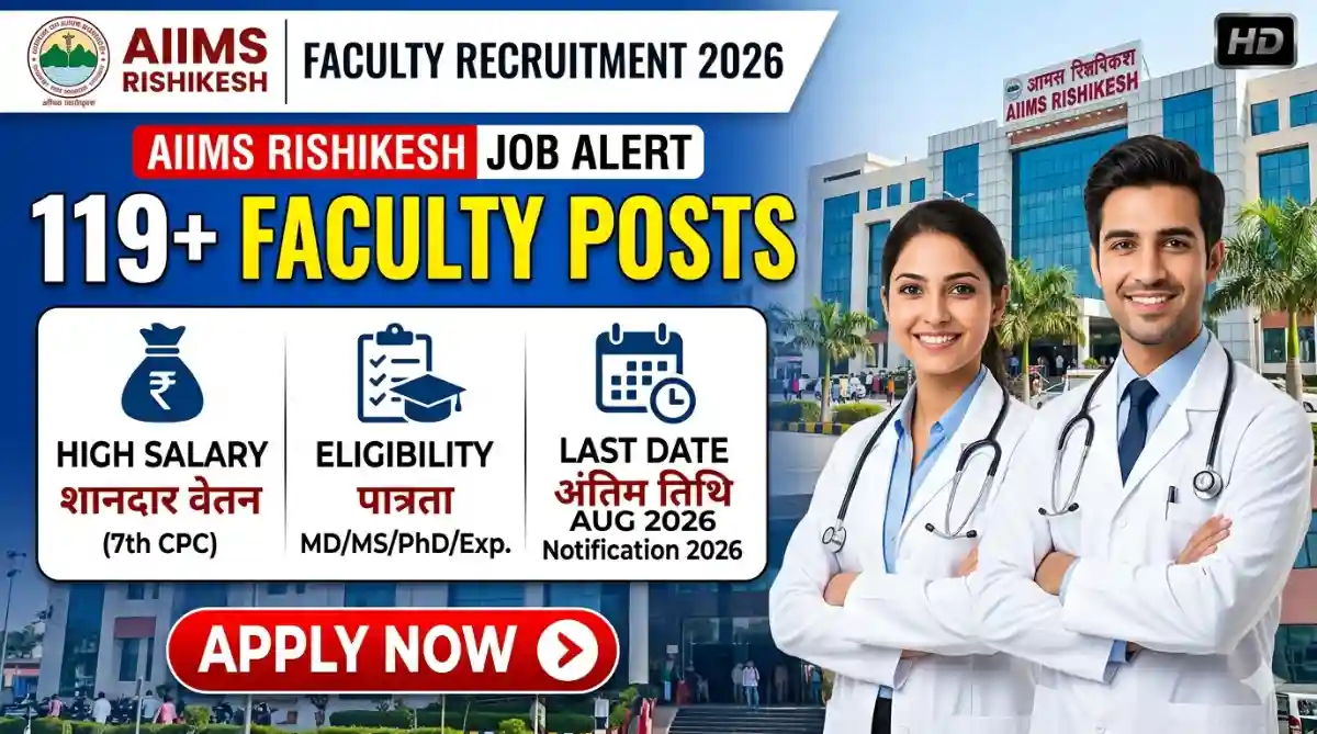AIIMS Rishikesh Faculty Recruitment 2026 Apply Online for 119 Professor, Assistant Professor & Other Posts