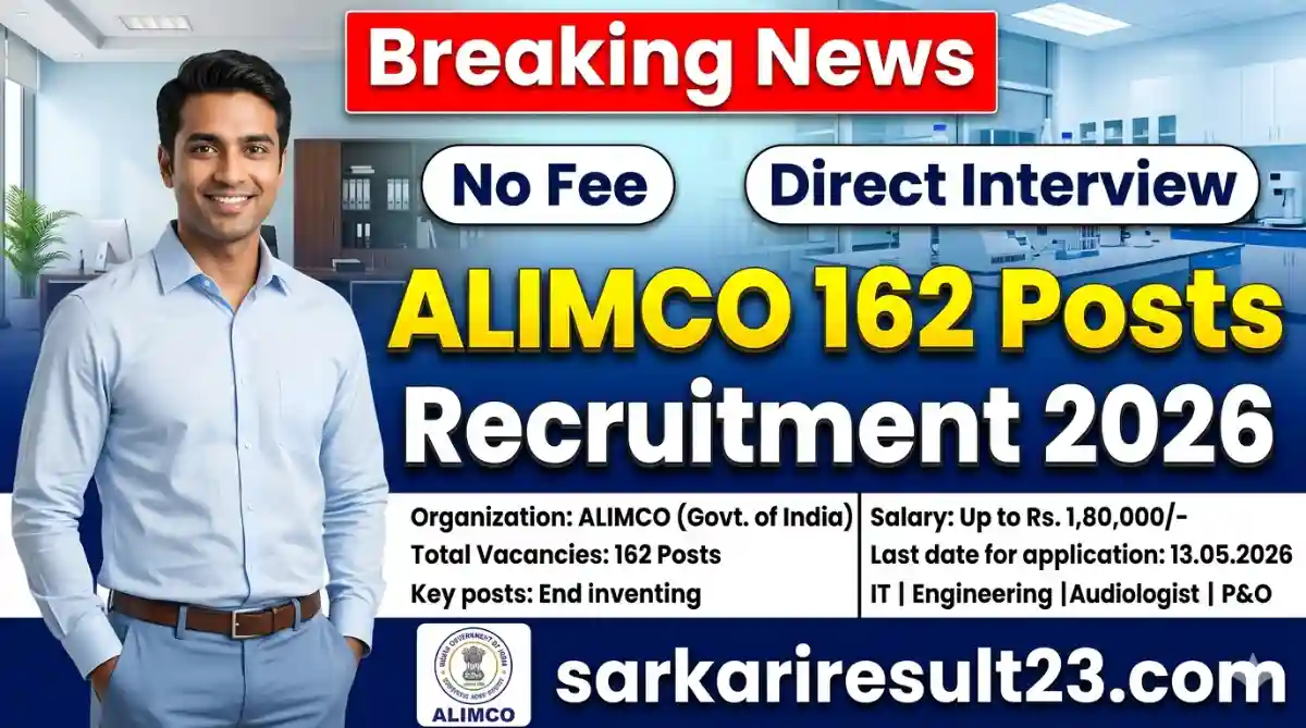 ALIMCO 162 Posts Recruitment 2026 Apply Online for Jr Manager and Others
