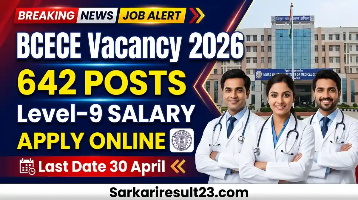 BCECE Senior Resident Tutor Vacancy 2026 Apply Online for 642 Posts