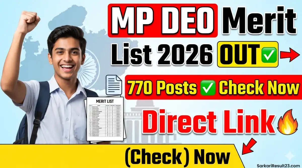 MP Bhu Abhilekh DEO Merit List 2026 Check Final Selection List, Cut-Off & Complete Details