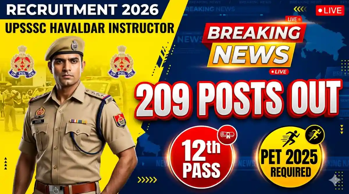 UPSSSC Havaldar Instructor Recruitment 2026 Apply for 209 Vacancies, Eligibility, Fees & Salary