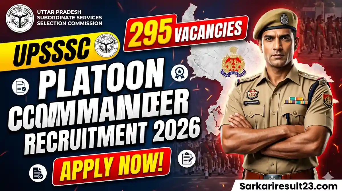 UPSSSC Platoon Commander Recruitment 2026 Apply Onlinr for 295 Posts Eligibility, Salary, Last Date upsssc.gov.in