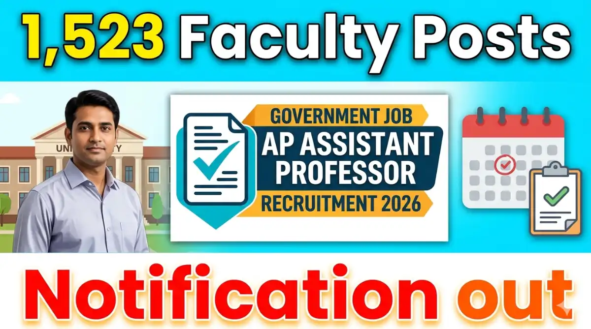 AP Assistant Professor Recruitment 2026 Notification for 1,523 Faculty Posts Out