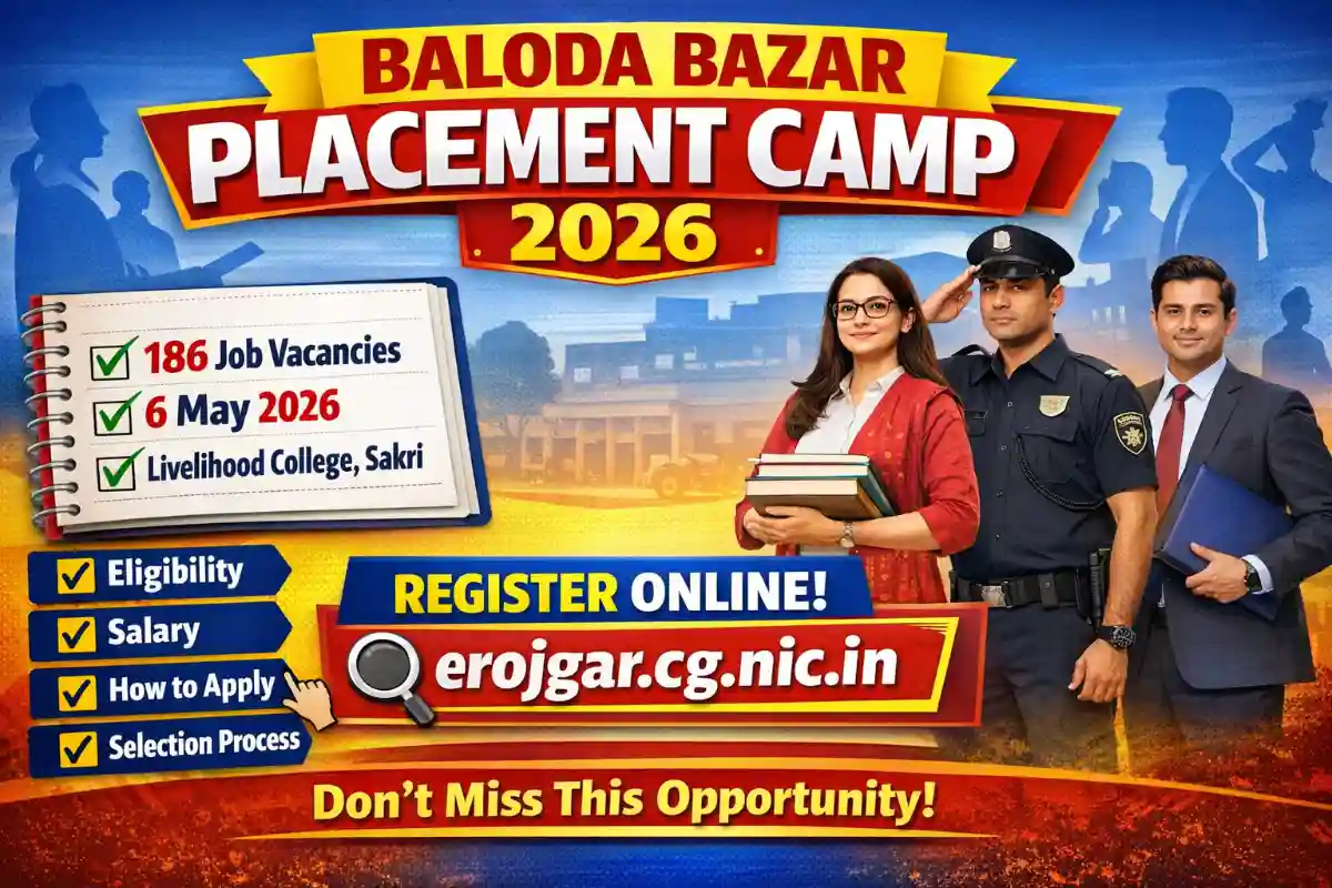Baloda Bazar Placement Camp 2026 Recruitment for 186 Posts Apply Online Teachers, Security Guards, Supervisors & More