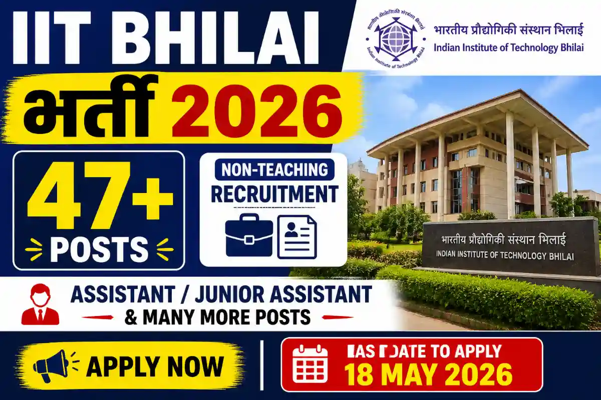 IIT Bhilai Non-Teaching Recruitment 2026 Apply Online for 43 Posts Including Assistant & Junior Assistant